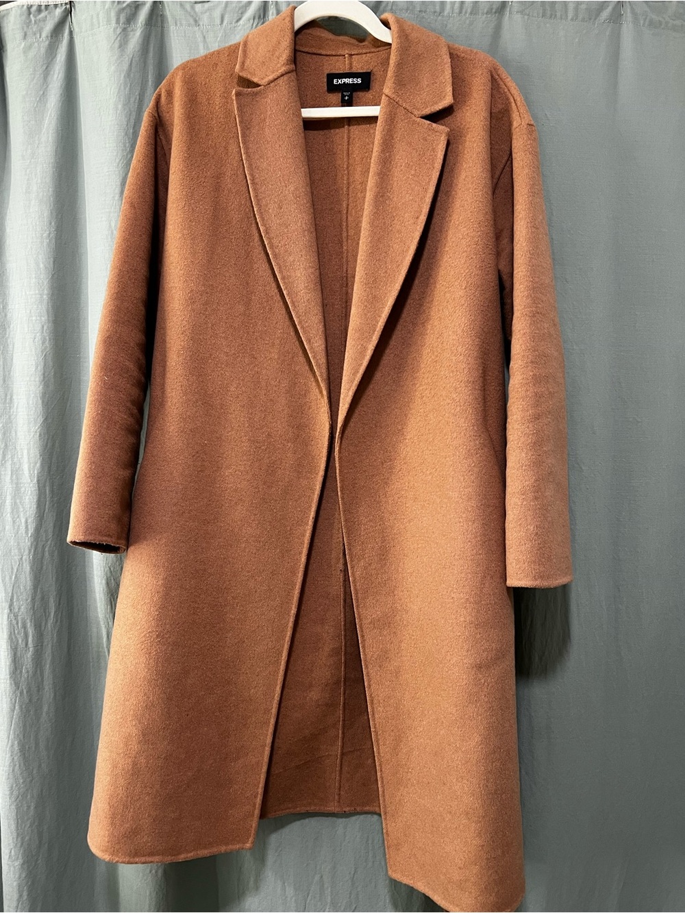 Express Women's Belted Wool Blend Trench Coat in Camel